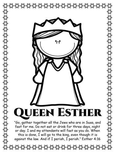 Queen esther coloring pages minibook