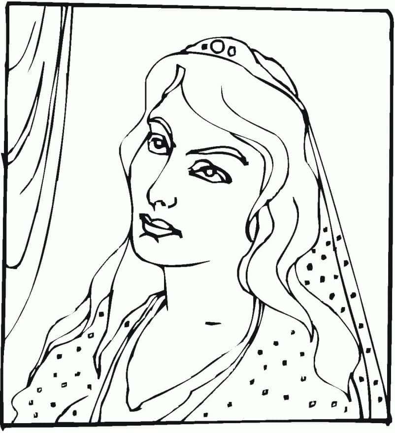 Free drawing of queen esther coloring page