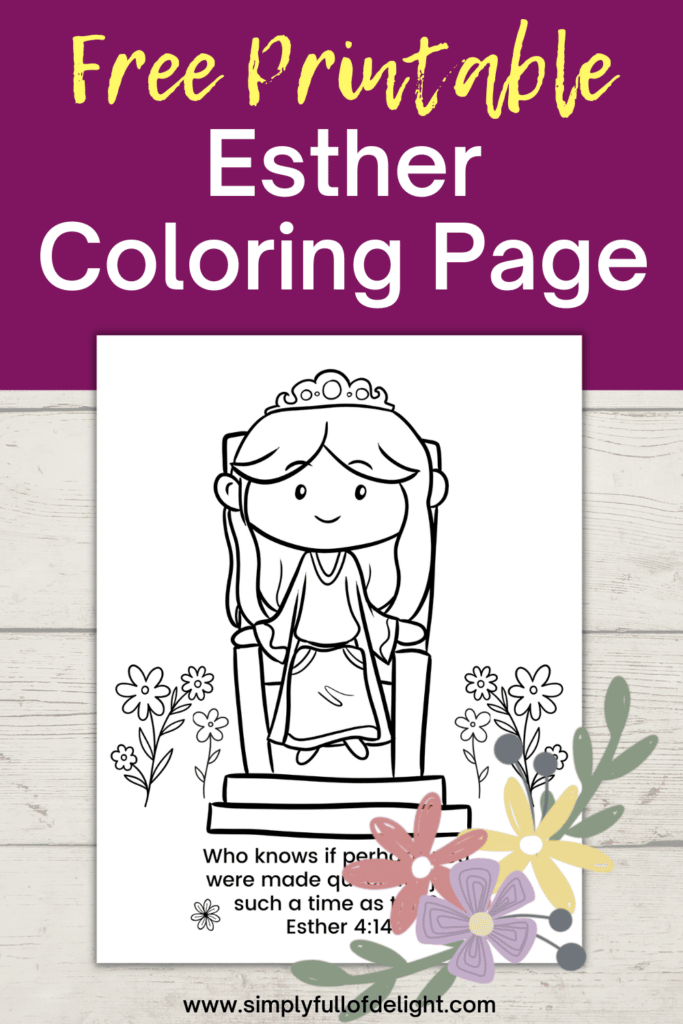 Queen esther coloring page free printable
