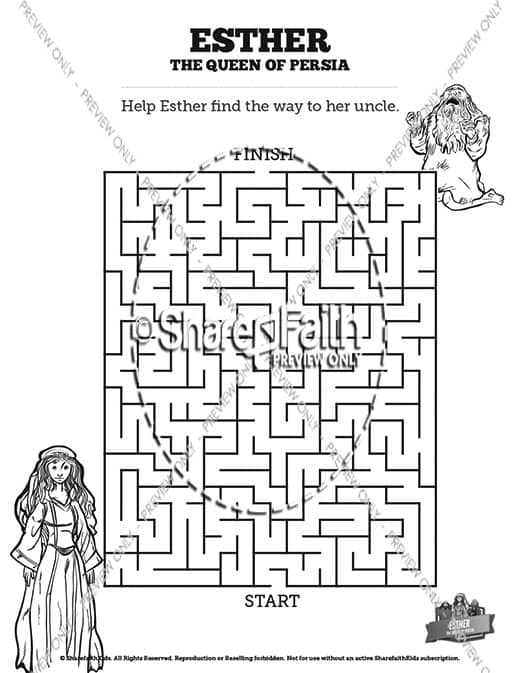 Queen esther sunday school coloring pages â
