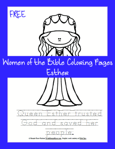 Free women of the bible esther coloring page