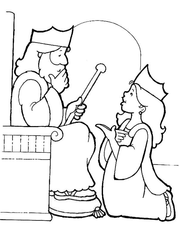 King choose esther to be his queen esther coloring page â
