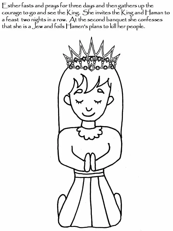 Bible queen esther coloring page