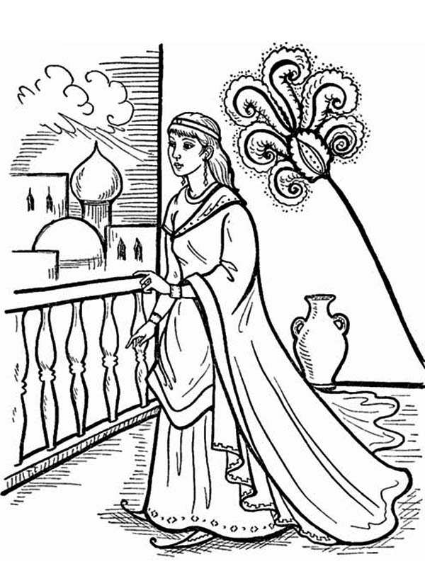 Queen esther in the palace coloring page kids play color