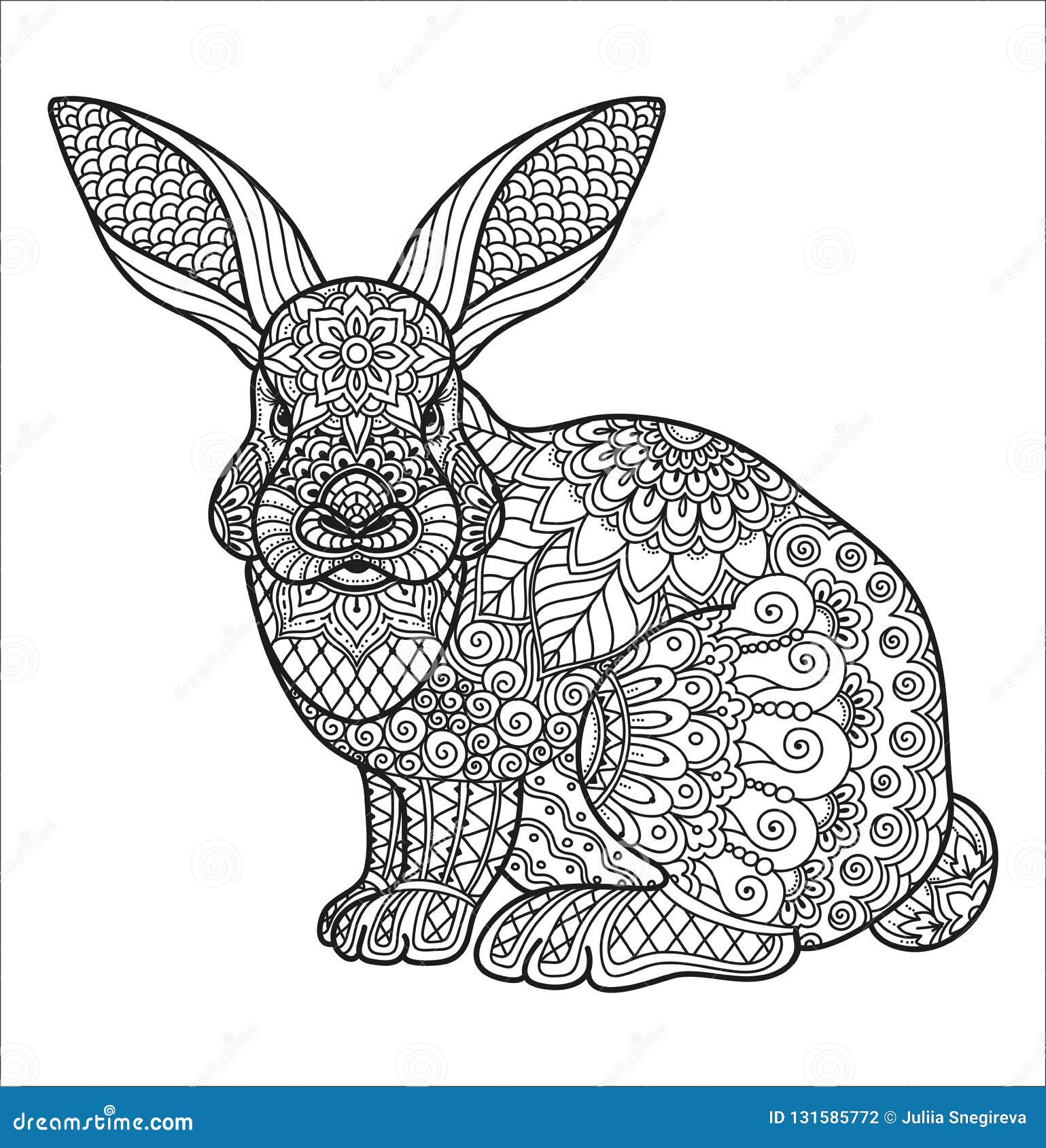 Coloring rabbit stock illustrations â coloring rabbit stock illustrations vectors clipart