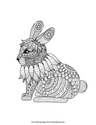 Zentangle rabbit coloring page â free printable pdf from
