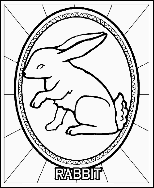 Year of the rabbit coloring page