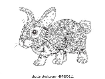 Thousand colouring pages rabbit royalty