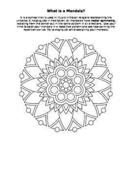 Mandala color sheet art radial symmetry worksheet activity mandala coloring mandala coloring pages what is a mandala