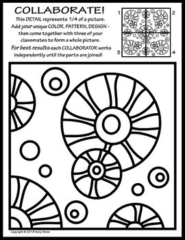 Radial symmetry collaborative activity coloring pages collaborative art projects for kids collaborative art collaborative art projects