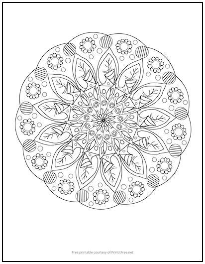 Springtime mandala coloring page print it free
