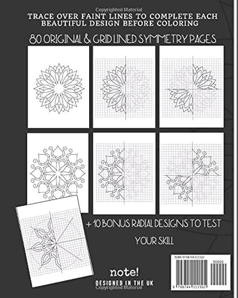 Mandala symmetry stress relief art projects for adults py trace lor mandala loring book