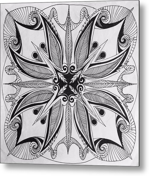 Radial symmetry metal print by leslie encinosa bridges