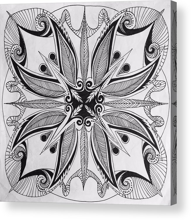 Radial symmetry acrylic print by leslie encinosa bridges