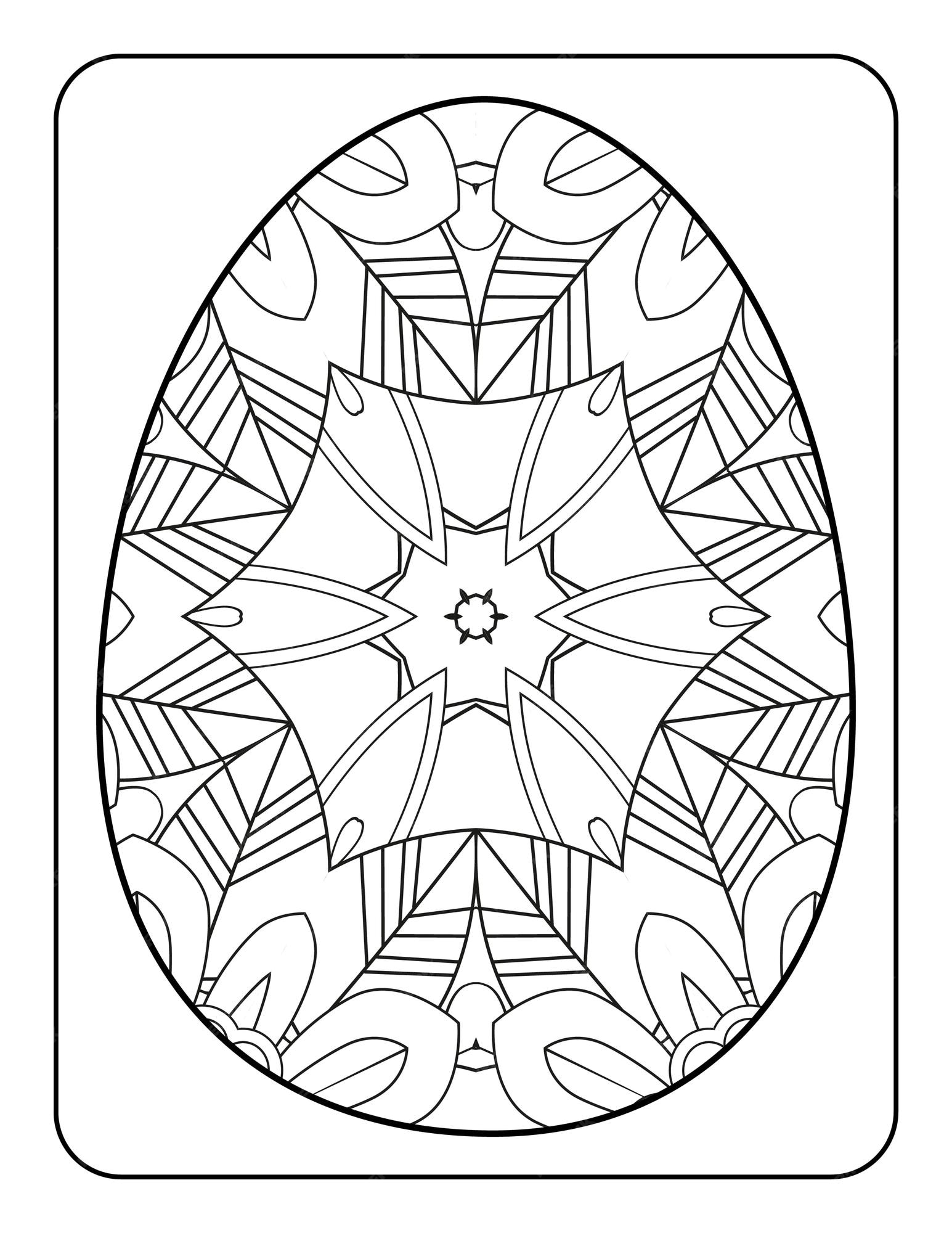 Premium vector easter egg coloring page happy easter day coloring book page coloring page for kids and adults
