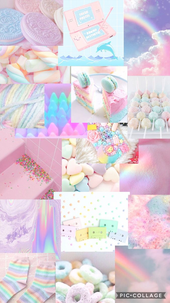 Kawaii rainbow aesthetic collage pink wallpaper girly iphone wallpaper classy iphone wallpaper girly
