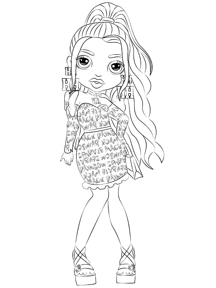 Rainbow high holly devious coloring page