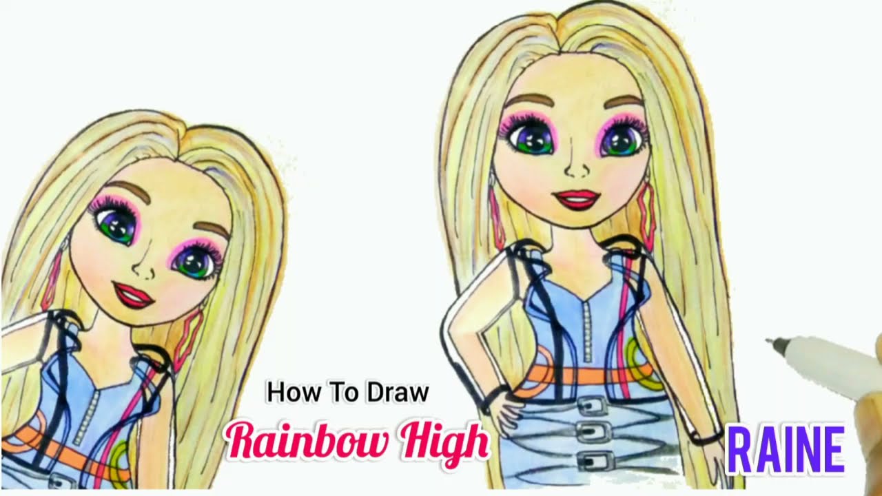 How to draw amaya raine rainbow high amaya rainbow high series cartooning cute drawings