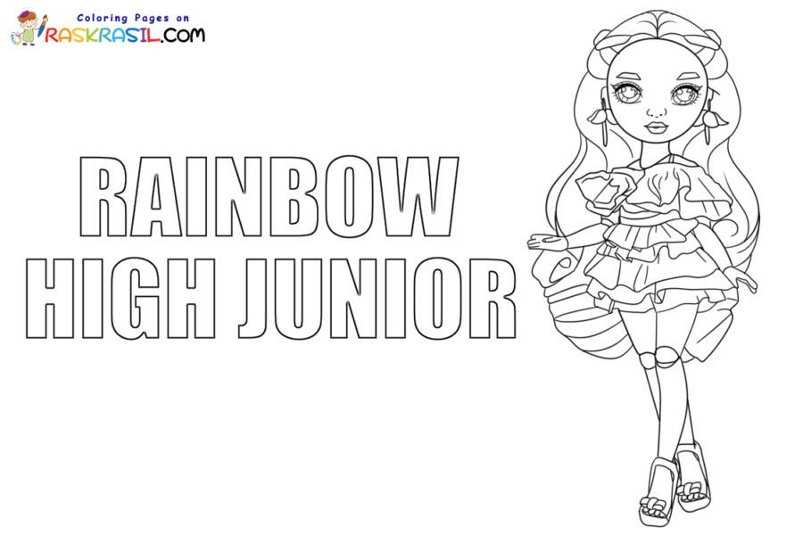 Rainbow high junior coloring pages printable for free download