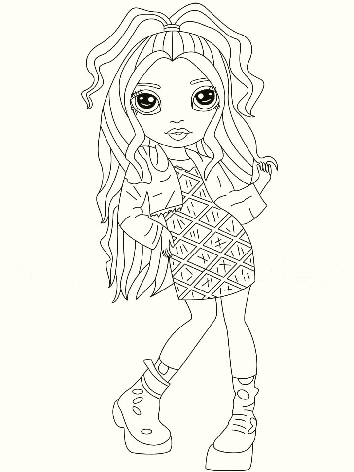 Rainbow high coloring pages printable