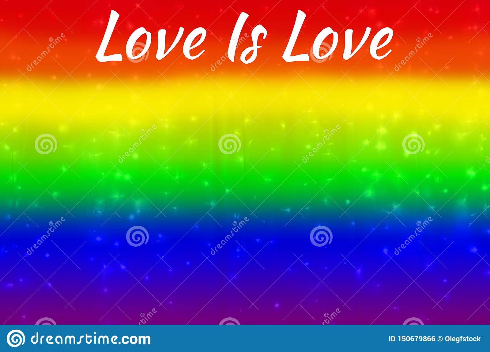 Blurred rainbow background with love is love text abstract gradient web wallpaper lgbt movement concept stock illustration
