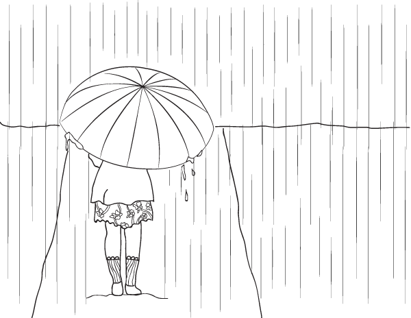 Printable rainy day coloring page