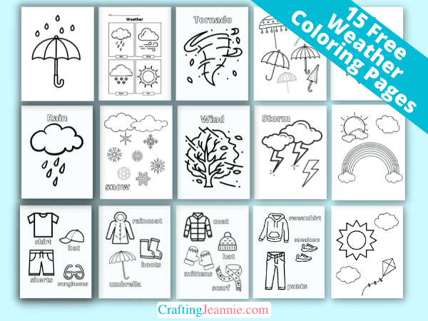 Weather coloring pages free printable