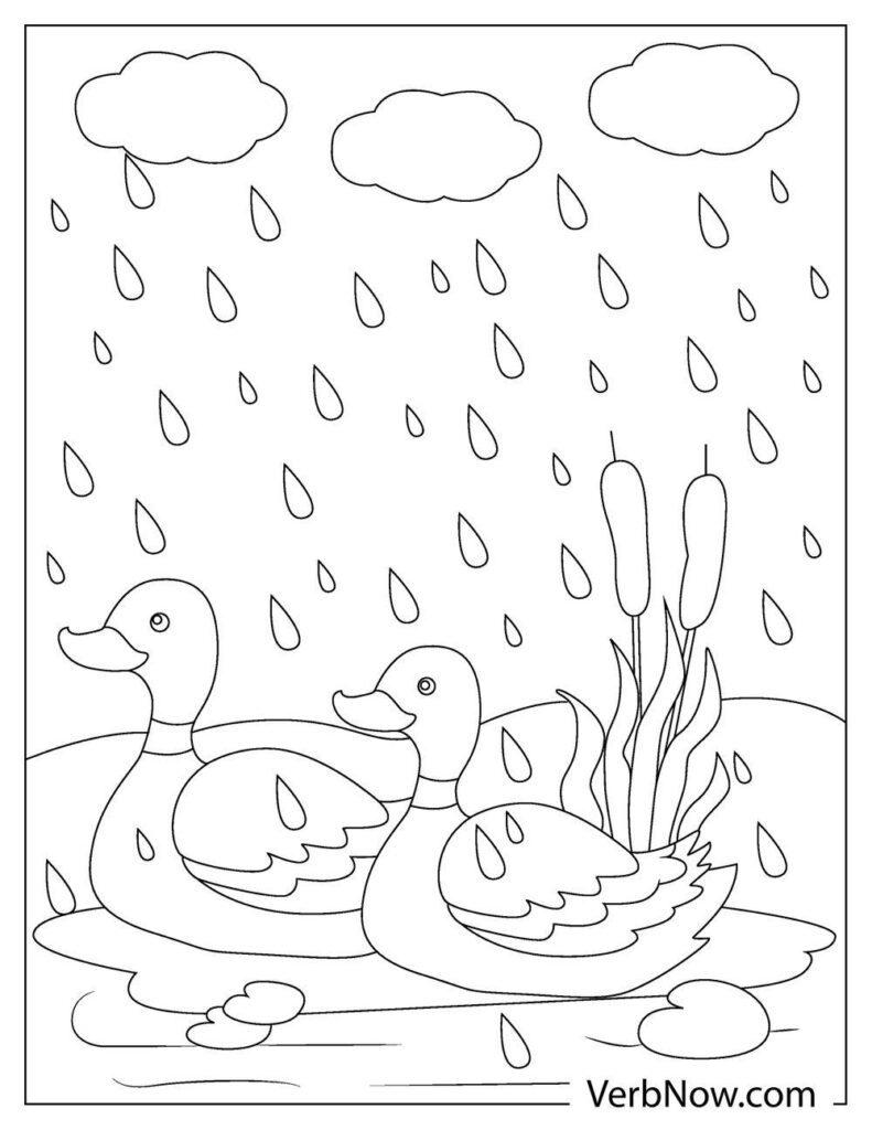 Free rain coloring pages book for download printable pdf