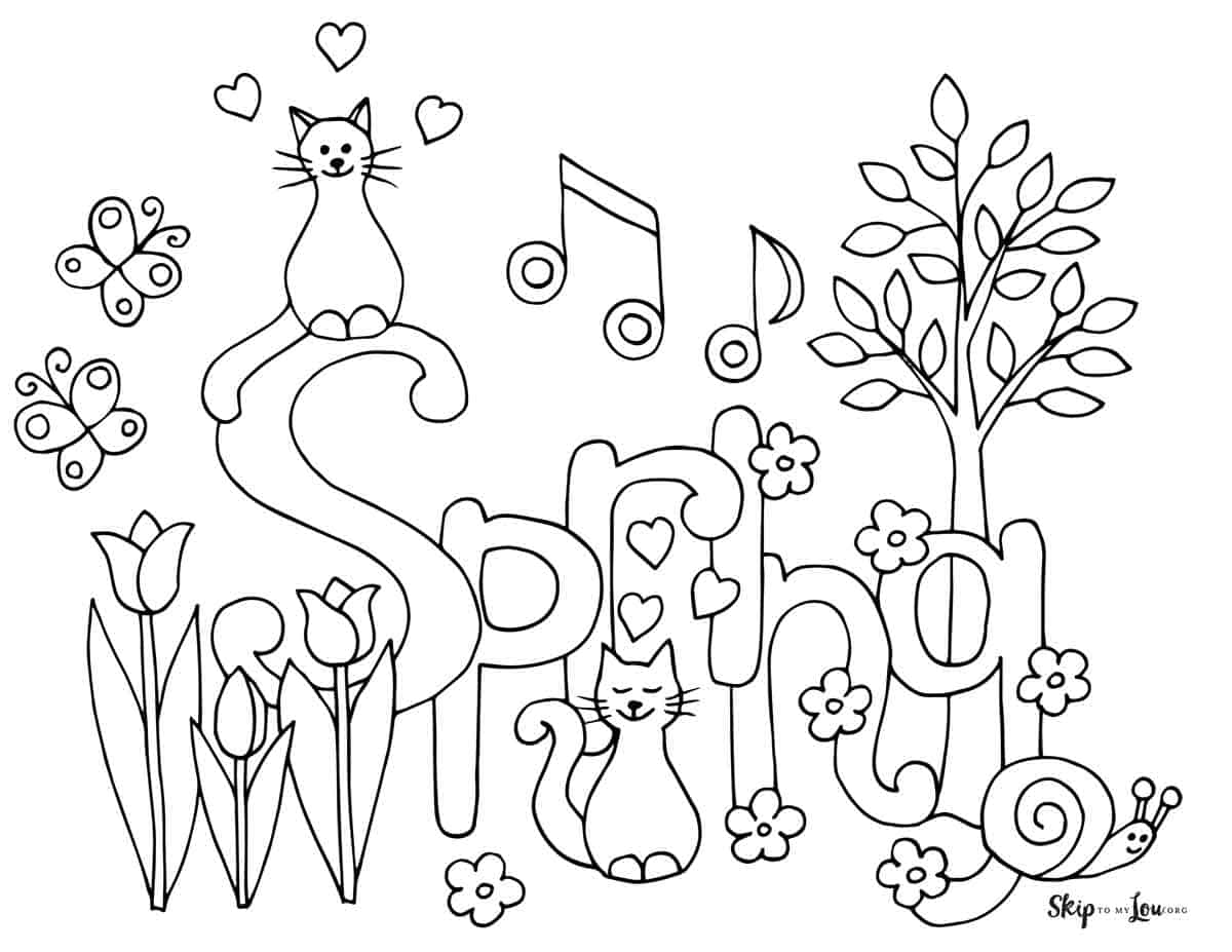 Spring coloring pages skip to my lou