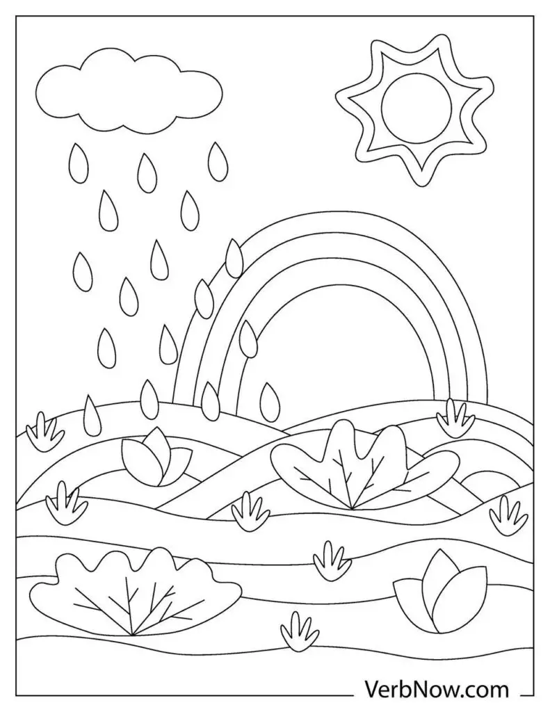 Free rain coloring pages book for download printable pdf