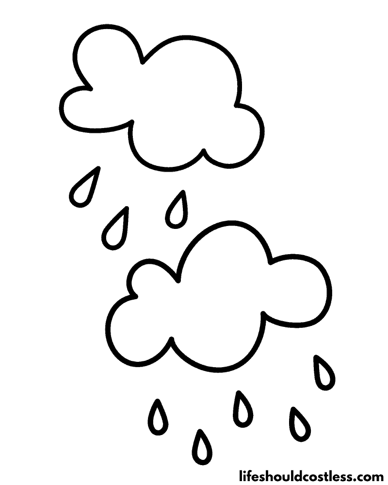 Rain coloring pages free printable pdf templates