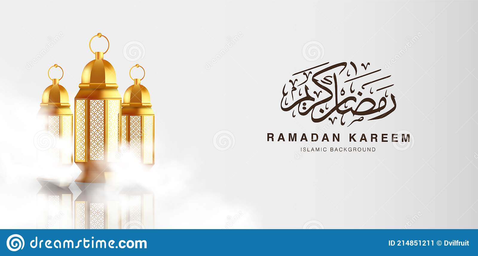 Ahlan wa sahlan ramadan kareem means wele ramadan wallpaper design template with d illustration of lantern surrounding in clo stock vector