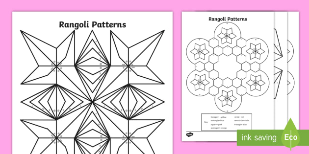 Rangoli patterns louring pages teacher made