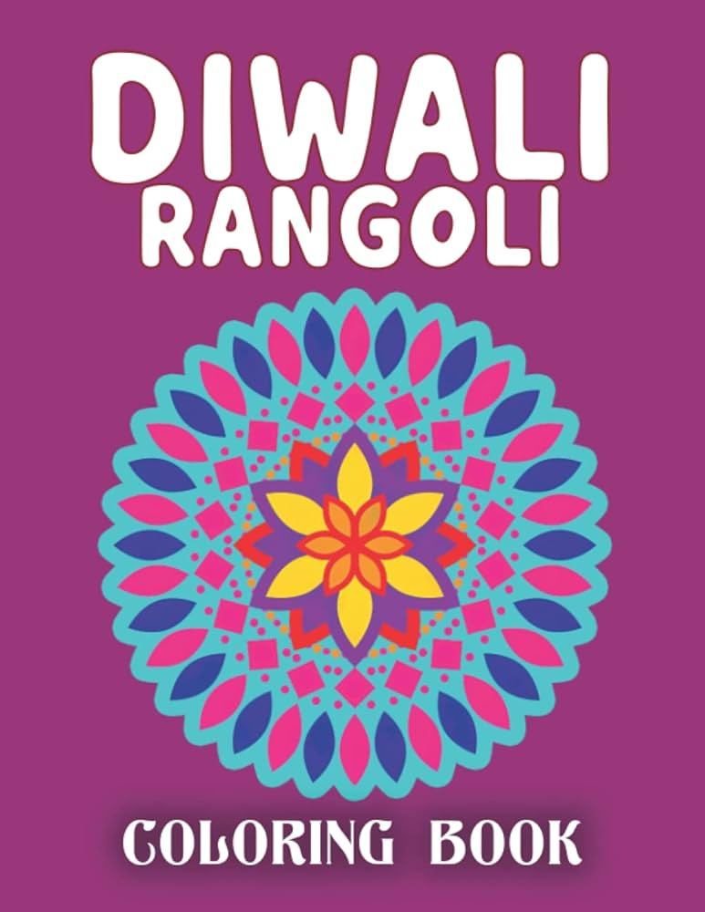 Diwali rangoli coloring book charming coloring pages featuring many images for teens adults to enjoying and having fun joy rainbow books