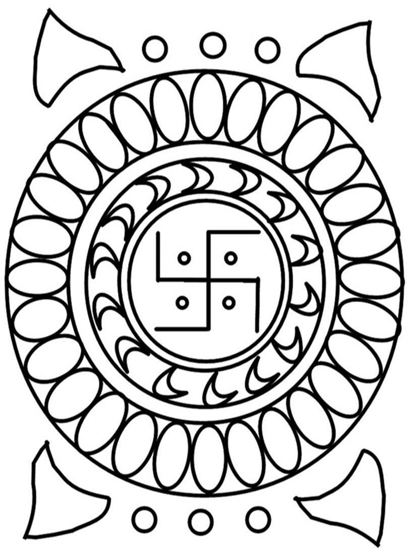 Free printable rangoli coloring pages for kids