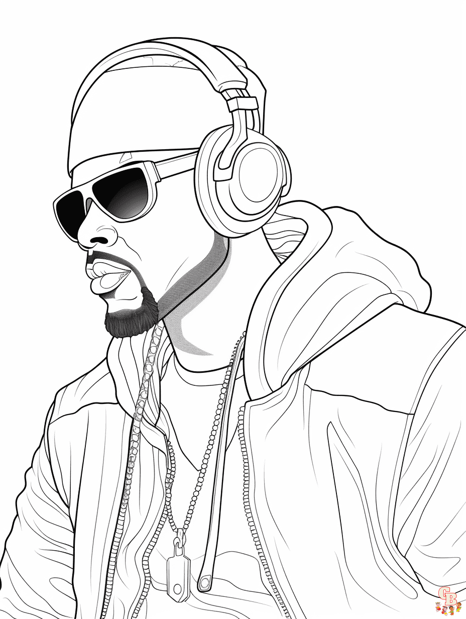 Printable rapper coloring pages free for kids and adults