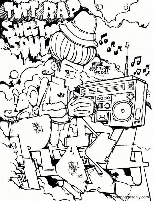Graffiti coloring pages printable for free download