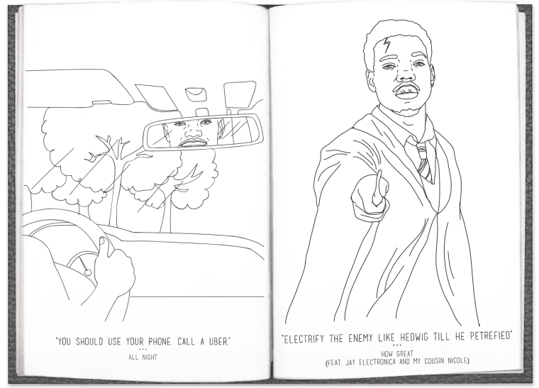 Chance the rappers coloring book lyrics are now in a real and free coloring book the fader
