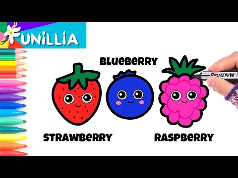 How to draw cute berries steps