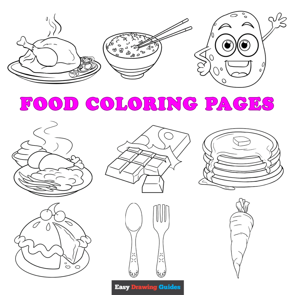 Free printable food coloring pages for kids