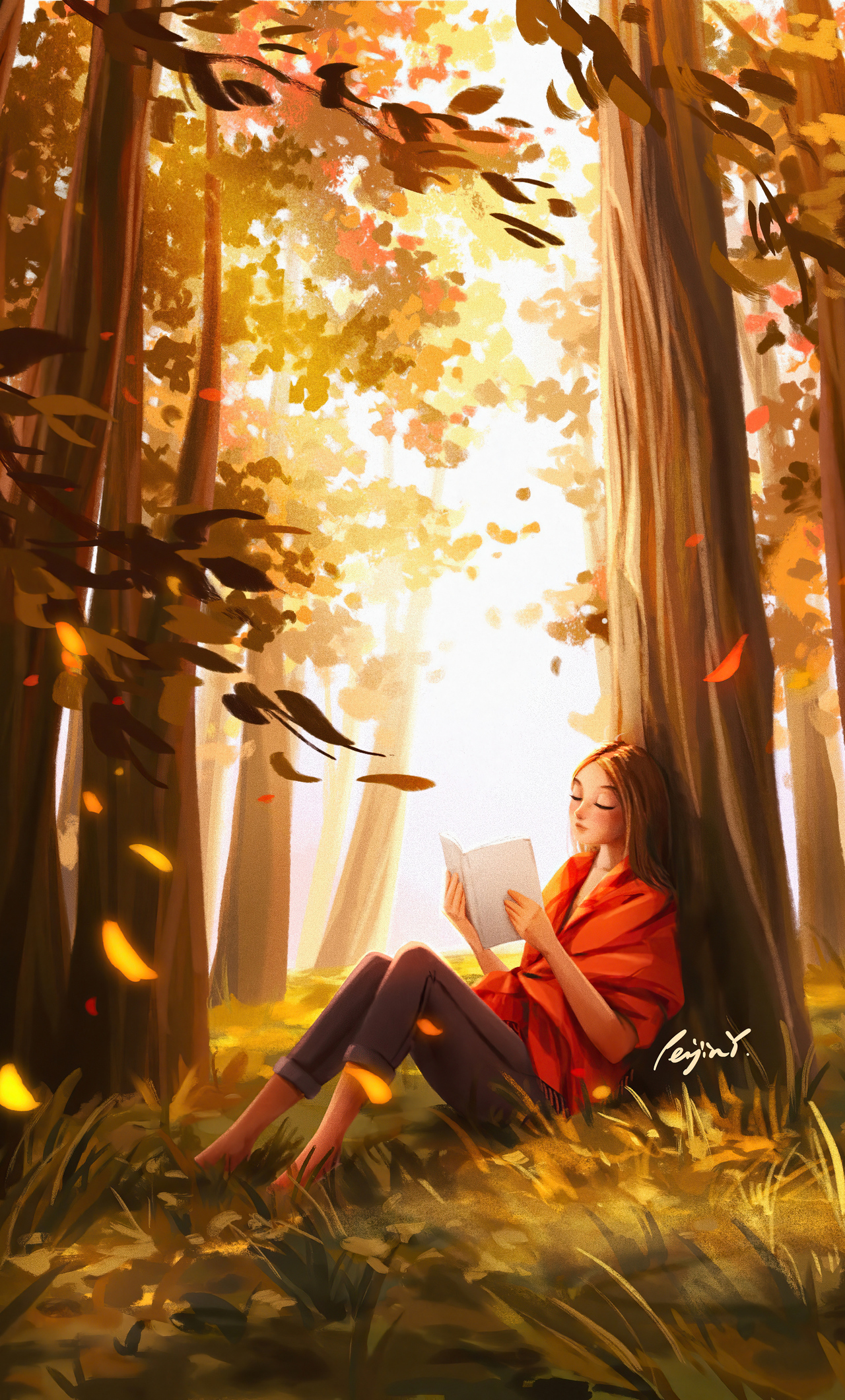 X girl reading book in the nature k iphone hd k wallpapers images backgrounds photos and pictures
