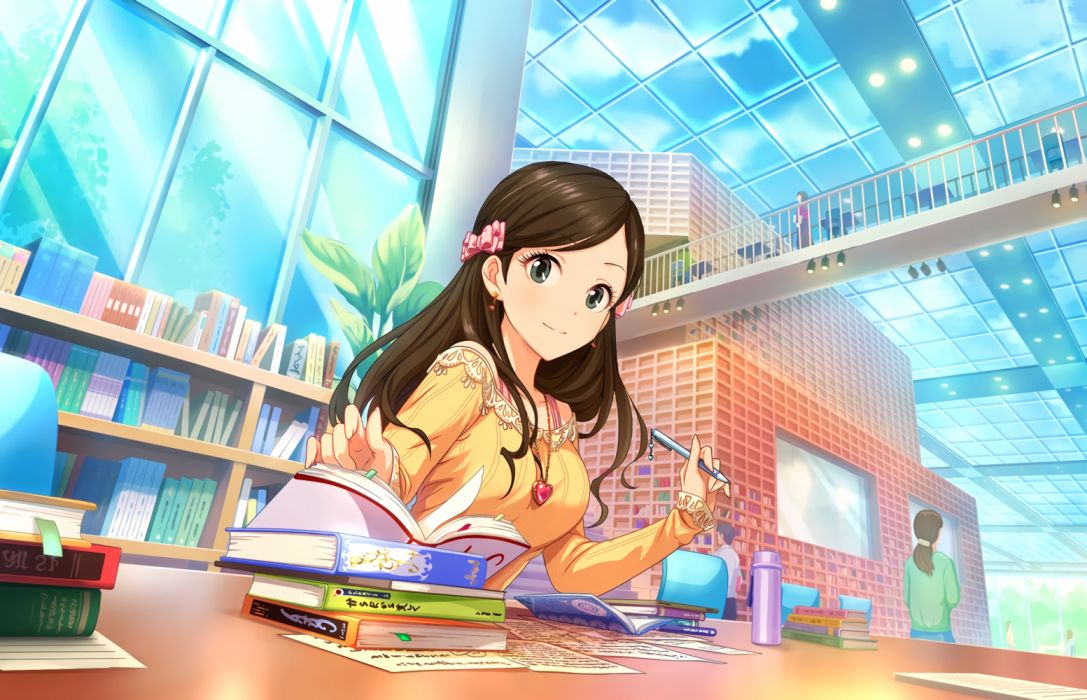 Anime girl reading wallpapers