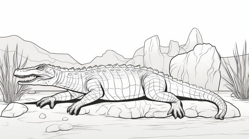 Coloring page alligator stock illustrations â coloring page alligator stock illustrations vectors clipart