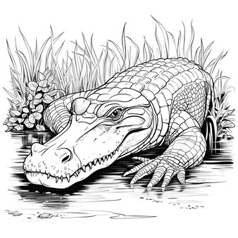 Page alligator coloring page images