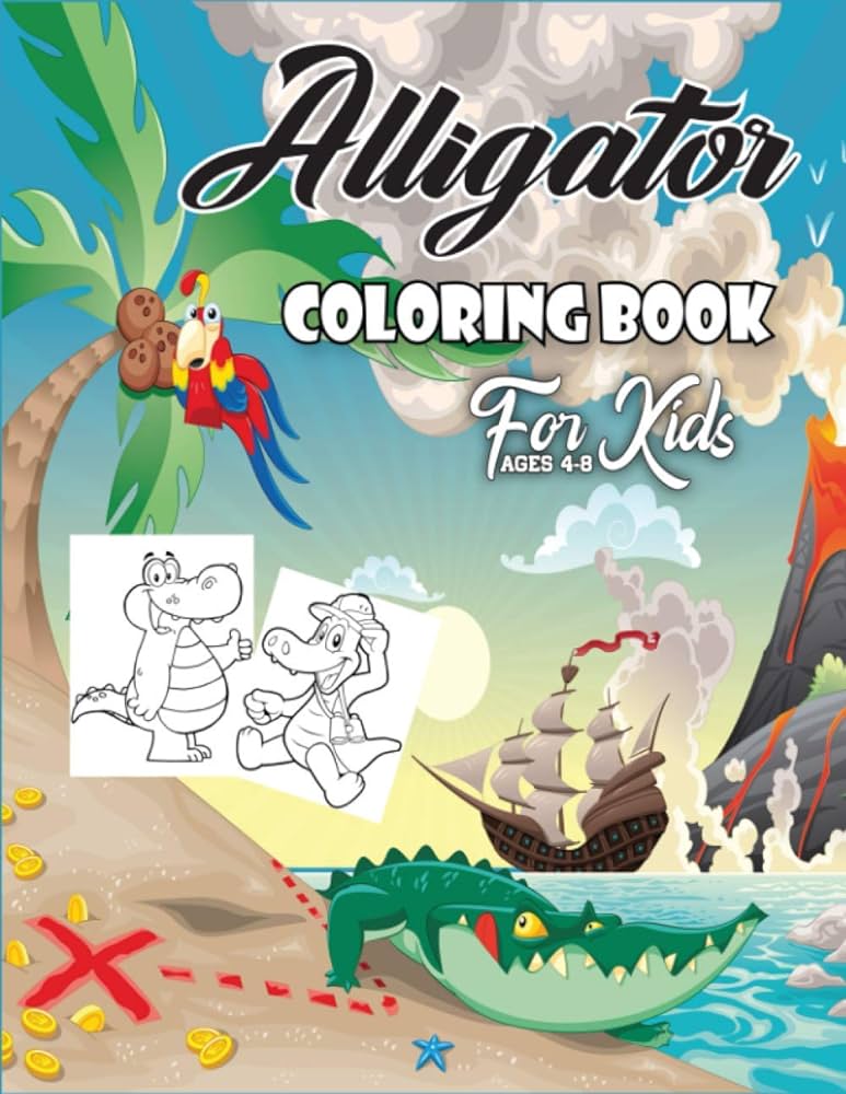 Alligator coloring book for kids ages