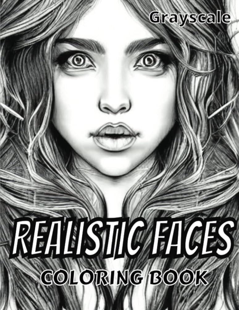 Realistic faces coloring book a collection of grayscale portraits of beautiful women for teens and adults imagination expressions books