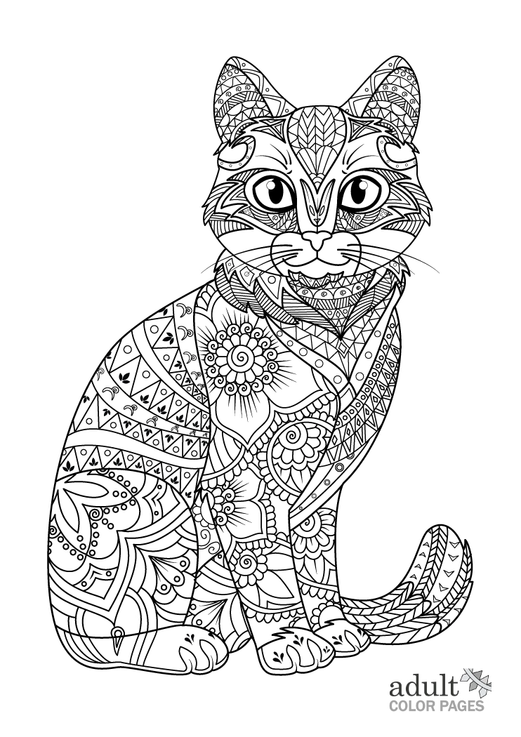 Free printable realistic cat coloring pages for adults