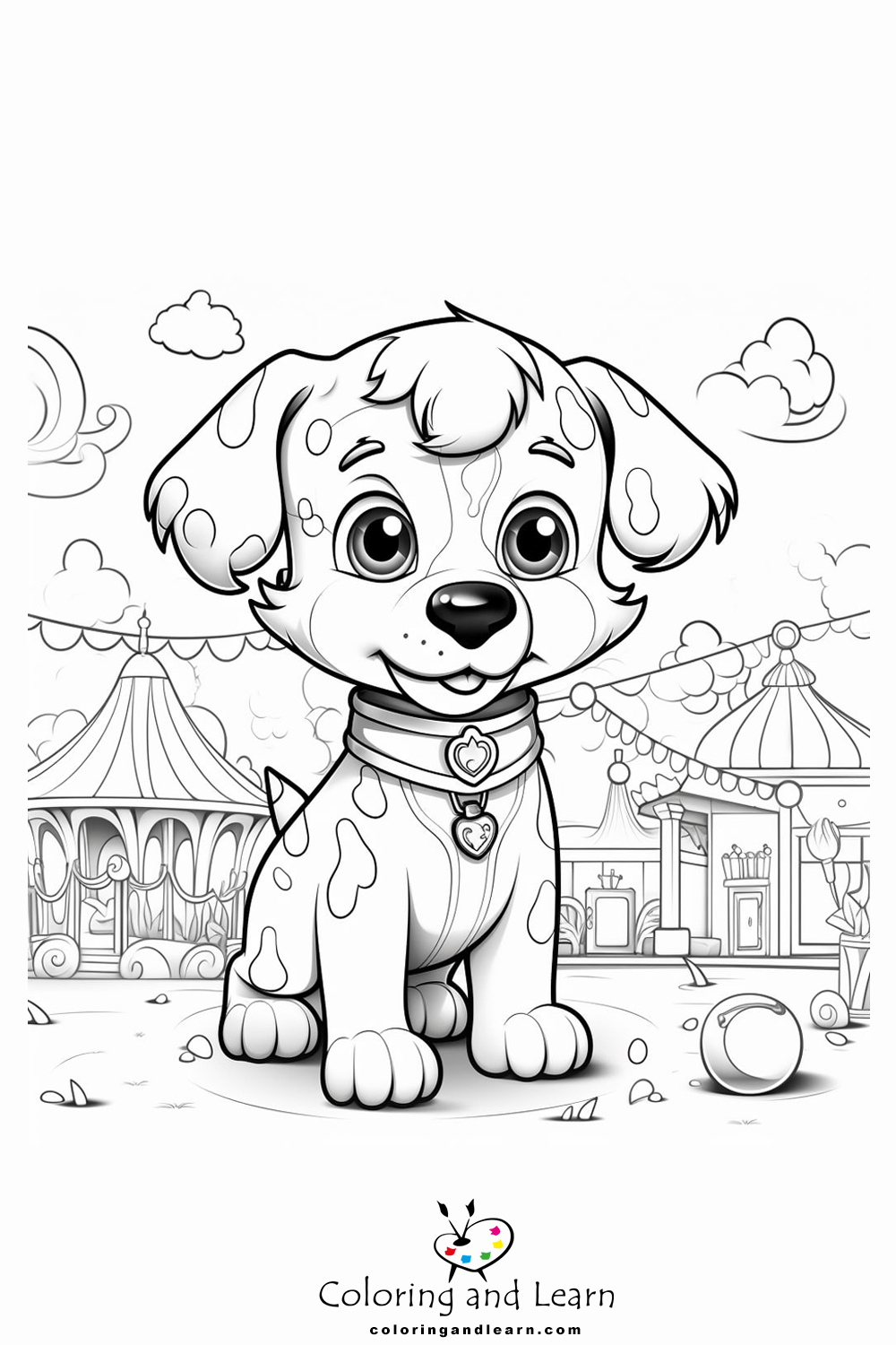 Realistic dog coloring pages