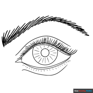 Realistic eye for beginners coloring page easy drawing guides