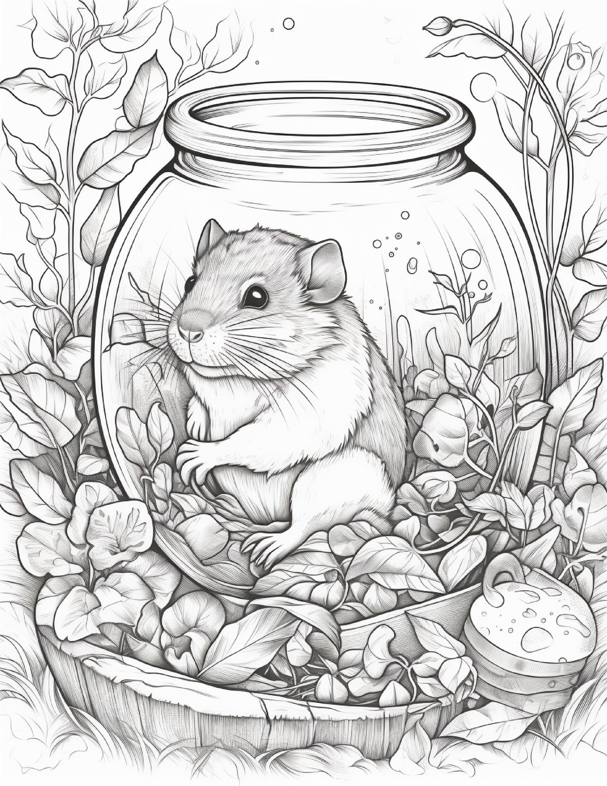 Life inside jar printable coloring pages for adults grayscale colo â coloring